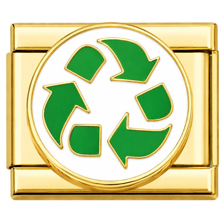Recycle Goldtone Italian Charm