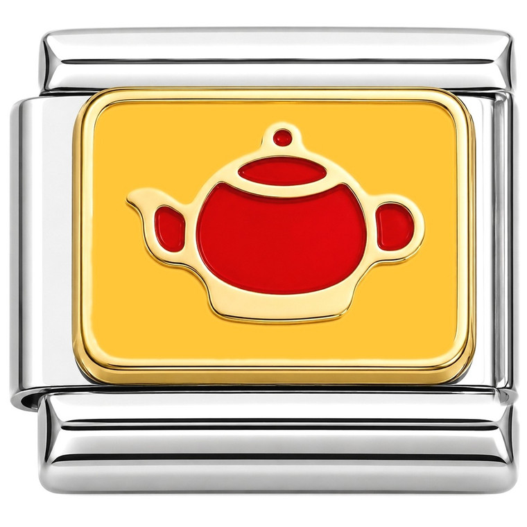 Teapot on Yellow Tea Pot Italian Charm