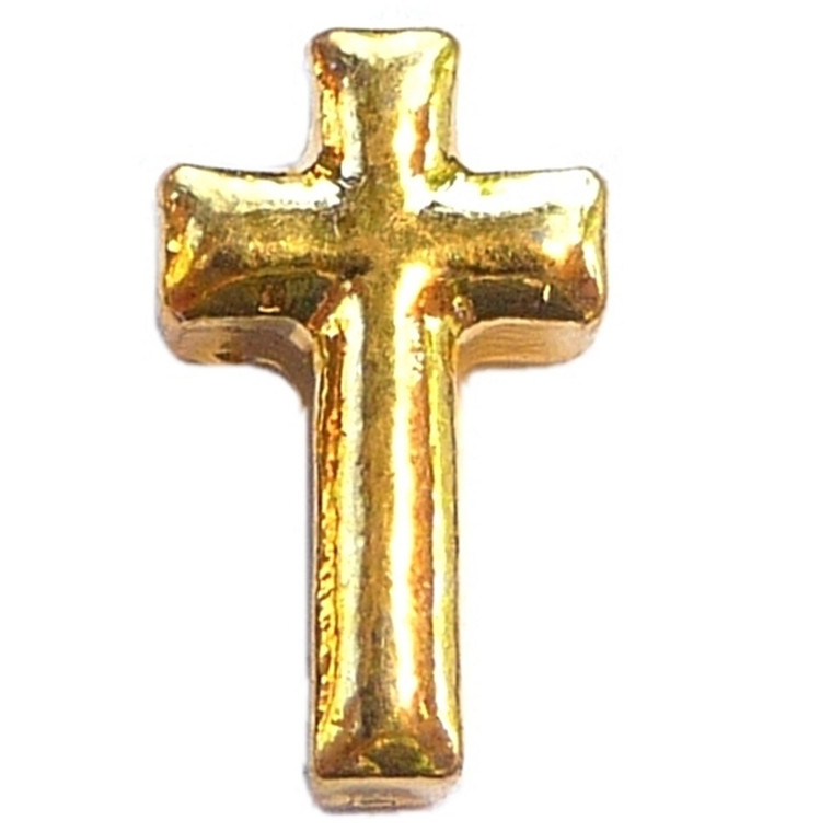 Simple Goldtone Cross Floating Locket Charm