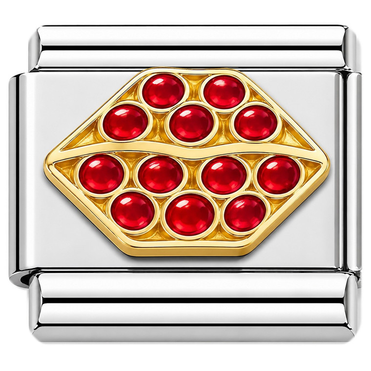 Bling Red Lips Italian Charm