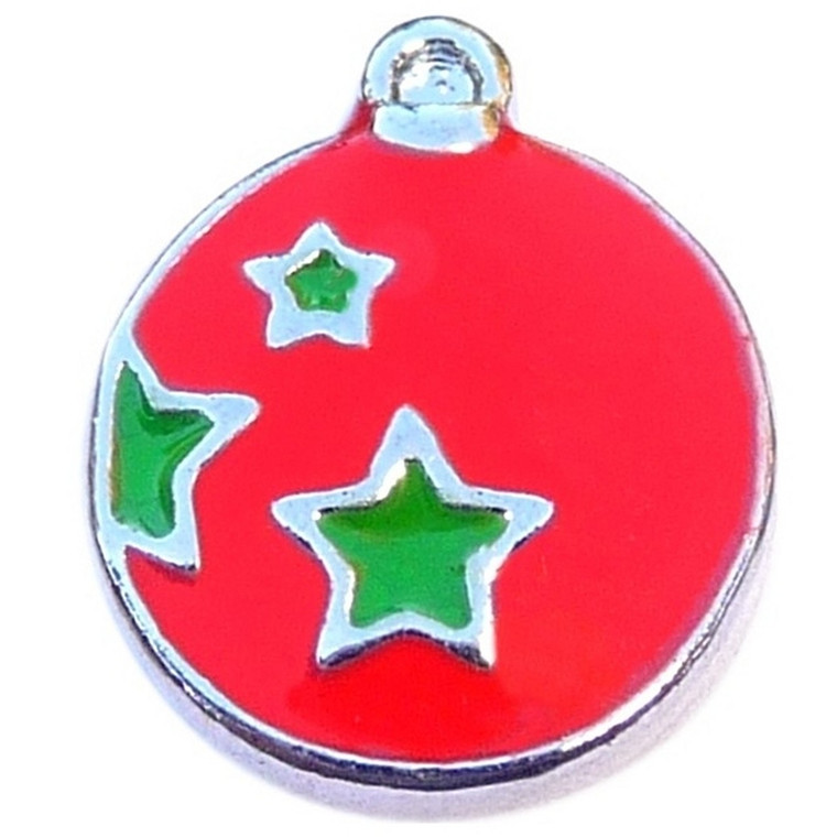 Christmas Ball Ornament Floating Locket Charm