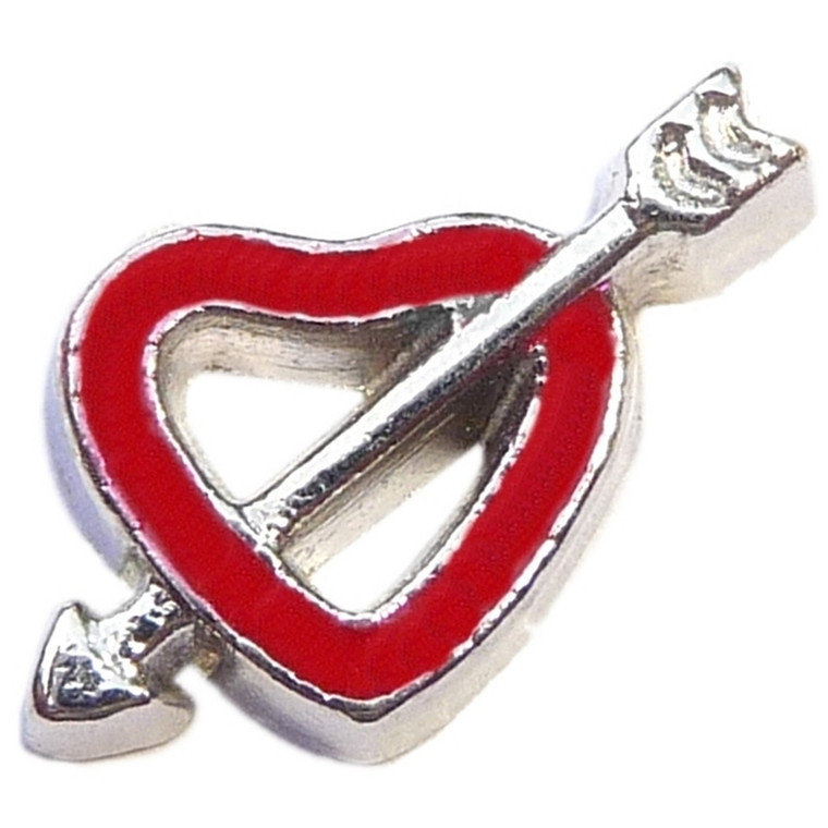 Heart With Arrow Floating Locket Charm