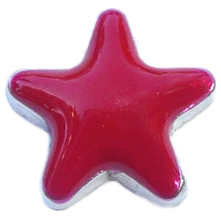 Red Star Floating Locket Charm