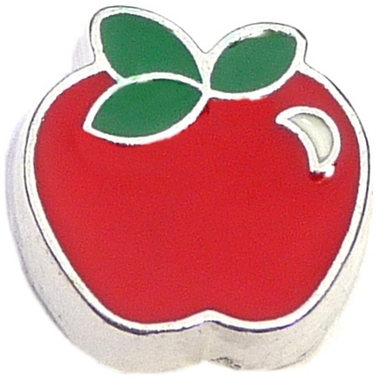 Red Apple Floating Locket Charm