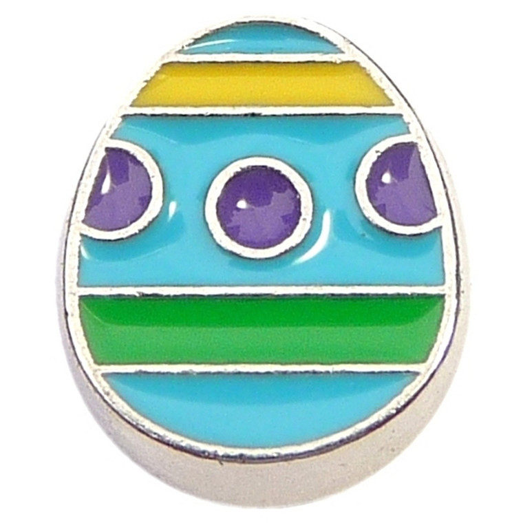 Blue Easter Egg Floating Locket Charm