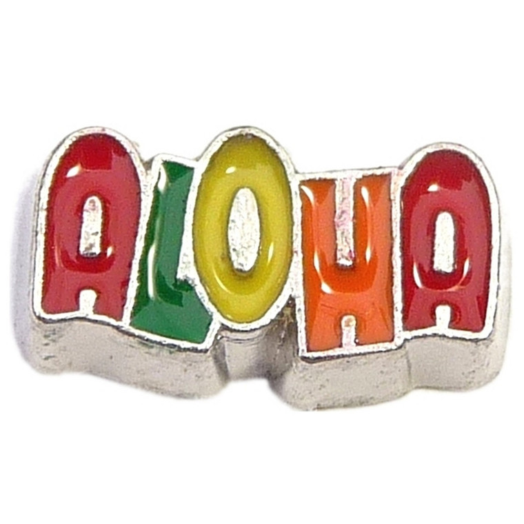 Colorful Aloha Floating Locket Charm