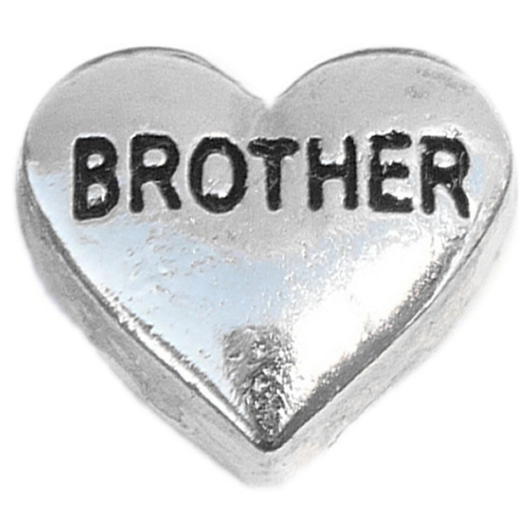 Brother Silvertone Heart Floating Locket Charm