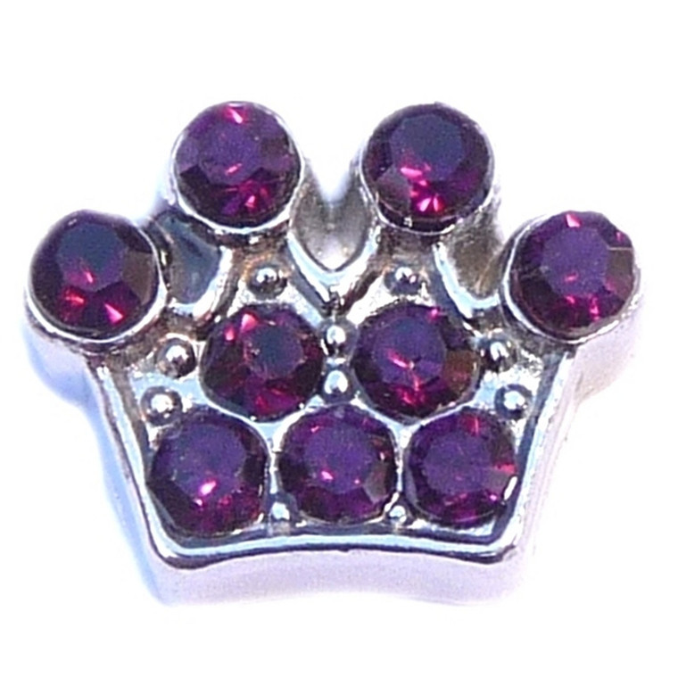 Crown with Purple Accents Floating Locket Charm