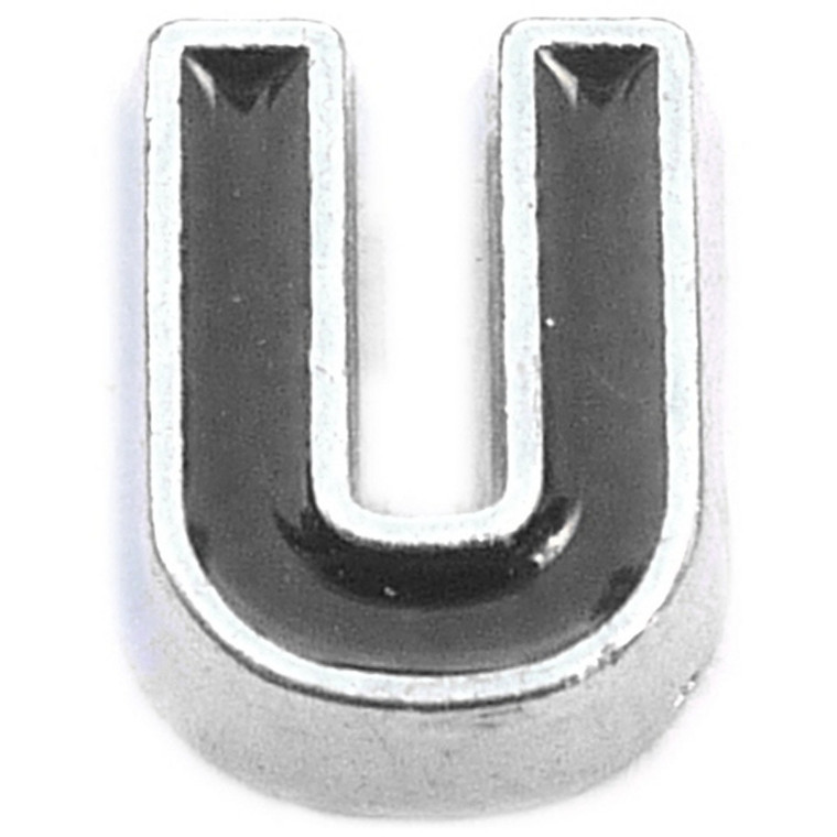 Black Letter U Floating Locket Charm