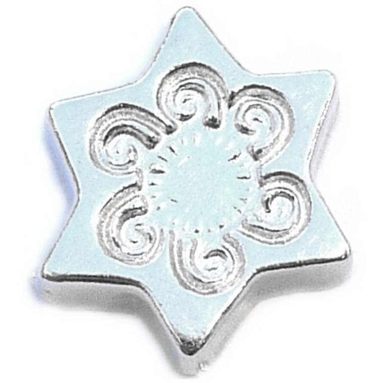 Swirled Six Pointed Star Floating Locket Charm