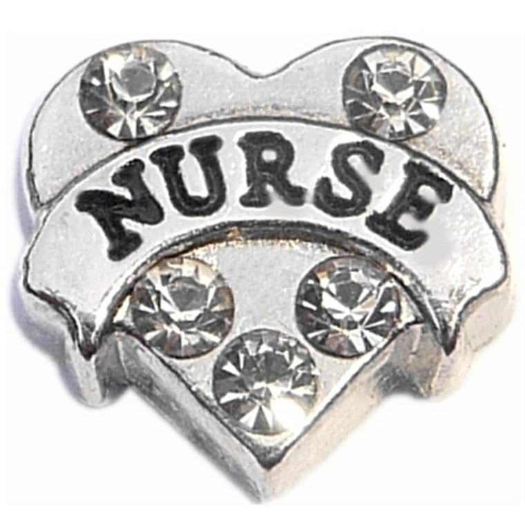 Nurse Clear Accents Floating Locket Charm