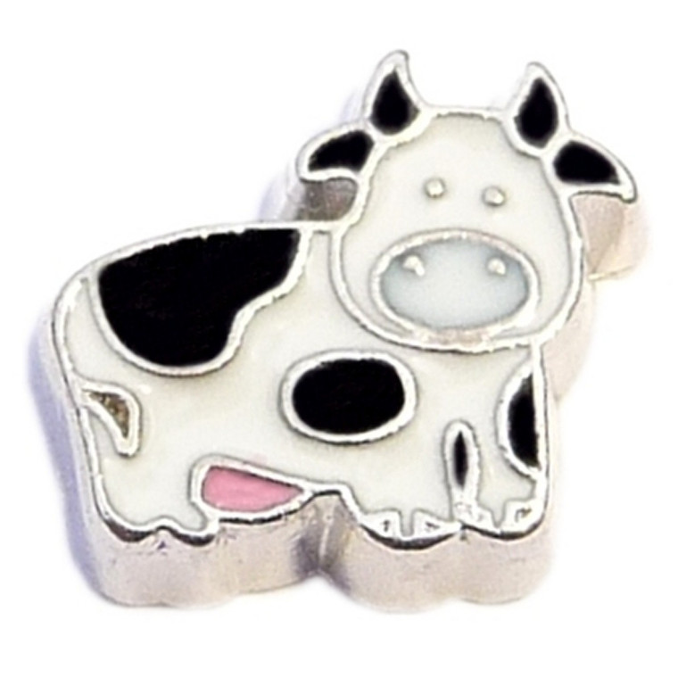 Cute Cow Floating Locket Charm