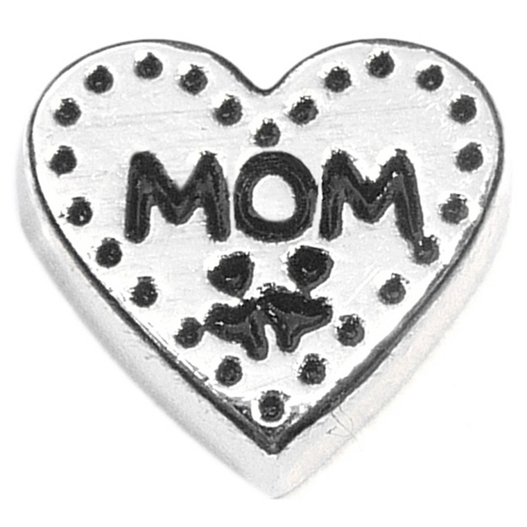 Stitch Heart Mom Floating Locket Charm