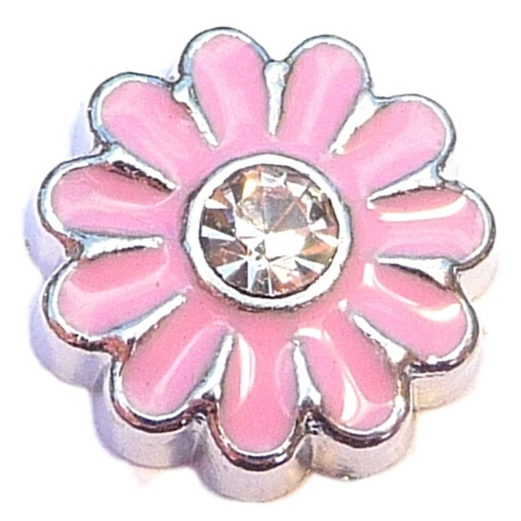 Big Pink Daisy Floating Locket Charms