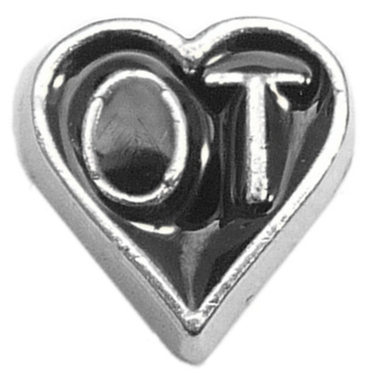 OT Occupational Therapist Heart Floating Locket Charms