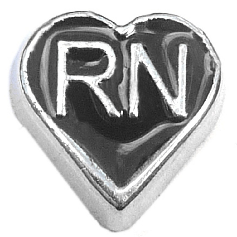 RN Registered Nurse Heart Floating Locket Charms