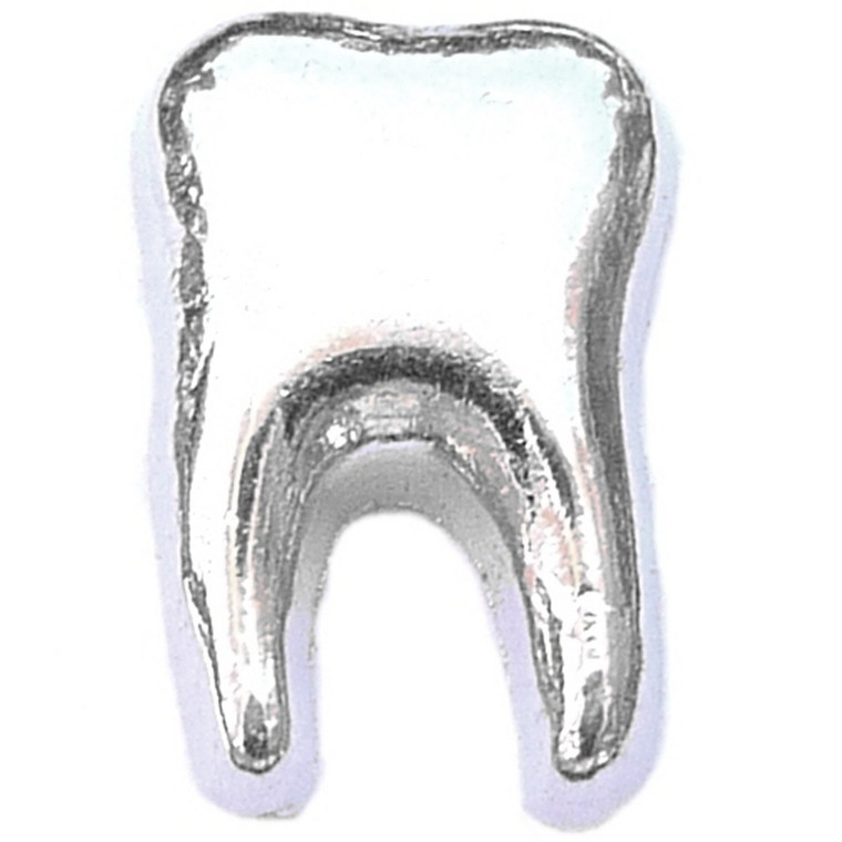 Silvertone Tooth Floating Locket Charm