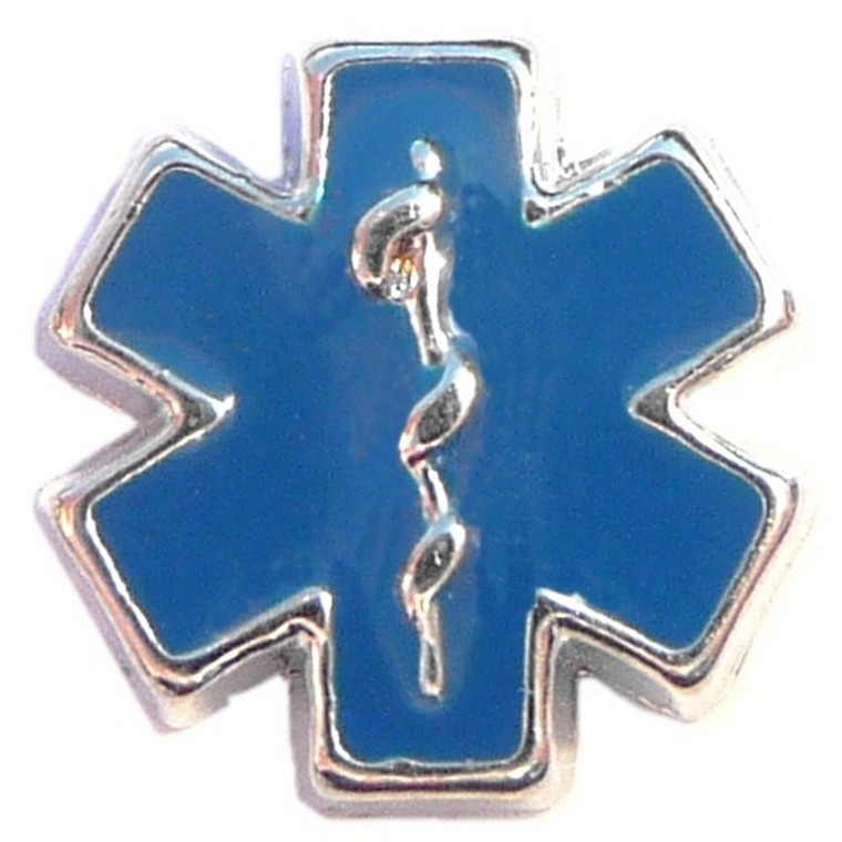 Blue Medical Symbol Floating Locket Charm