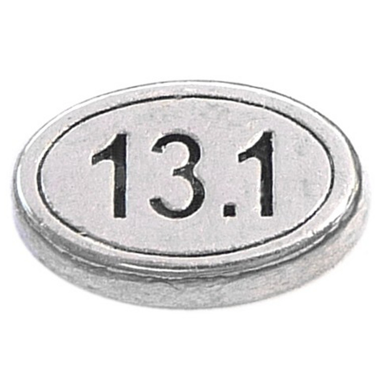 13.1 Half Marathon Oval Floating Locket Charm