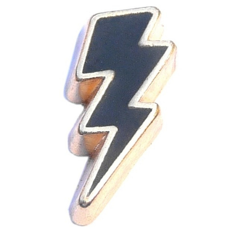 Goldtone Trim Lightning Bolt Floating Locket Charm