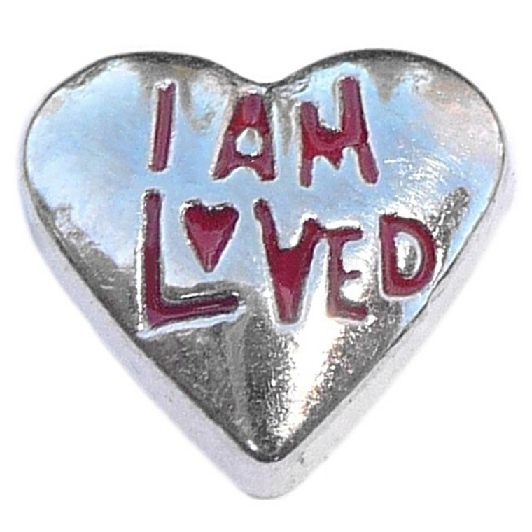 I Am Loved Heart Floating Locket Charm