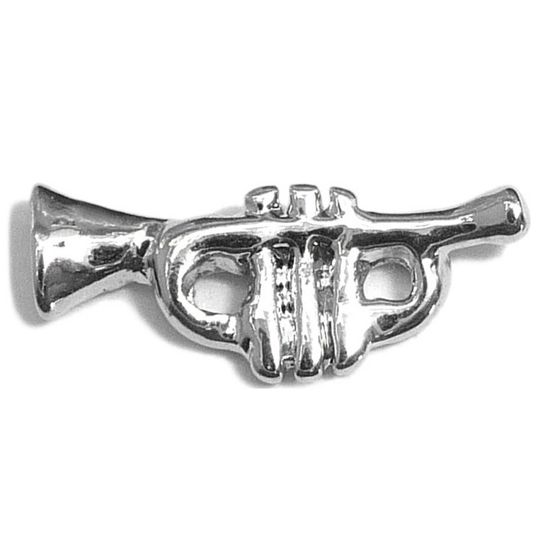 Silvertone Trumpet Floating Locket Charm