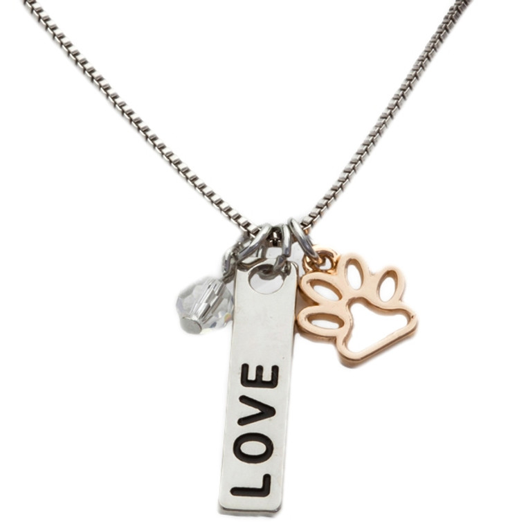 Pet Love Paw Stamped Necklace