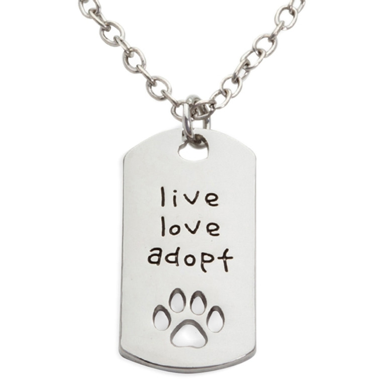 Live Love Adopt Stamped Necklace