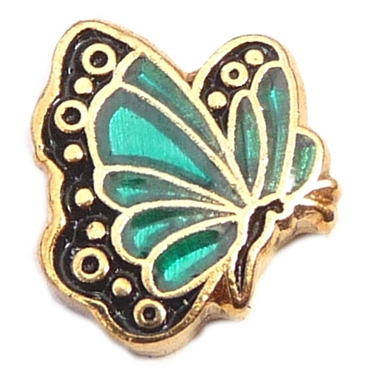 December Butterfly Goldtone Floating Locket Charm