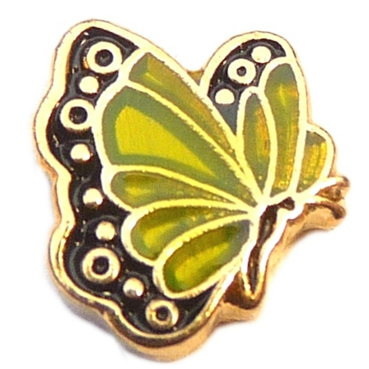 August Butterfly Goldtone Floating Locket Charm