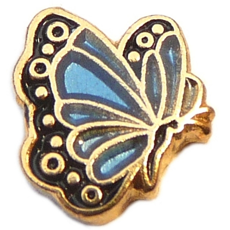 September Butterfly Goldtone Floating Locket Charm