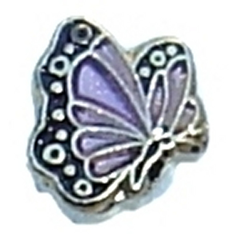 June Butterfly Silvertone Floating Locket Charm