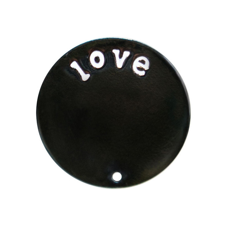 Love Plate in Black for 25mm Locket