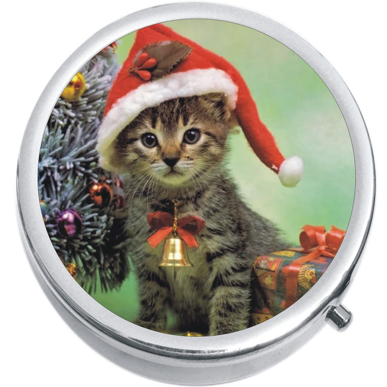 Christmas Kitty Medical Pill Box