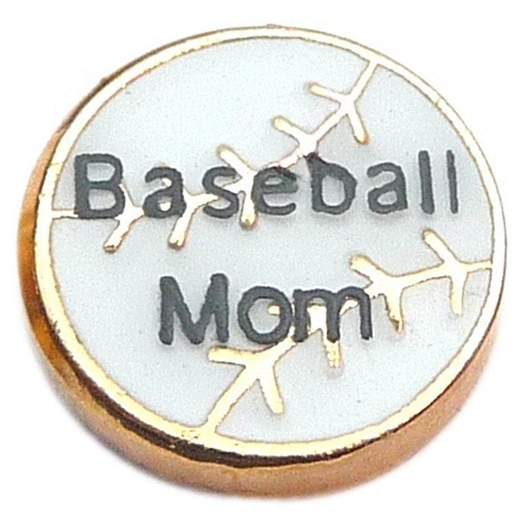 Baseball Mom Floating Locket Charm