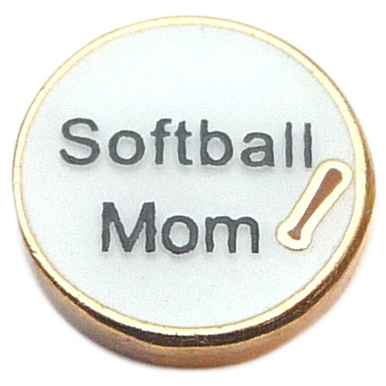 Softball Mom Floating Locket Charm