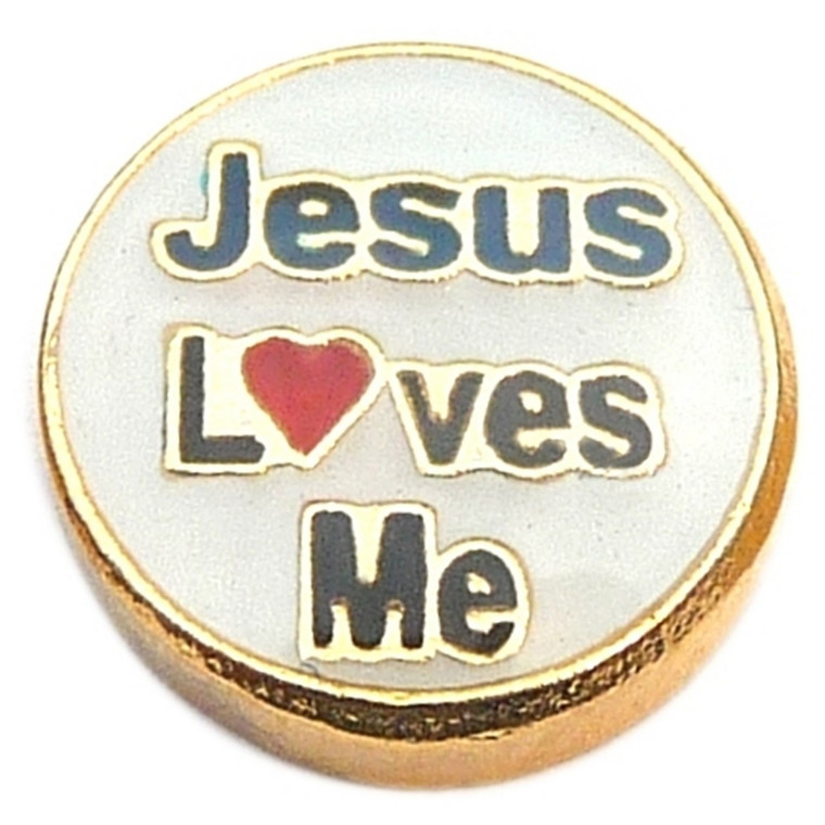 Jesus Loves Me Floating Locket Charm