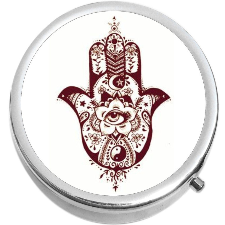 Hamsa Hand Eye Medical Pill Box