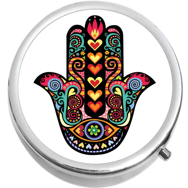 Colorful Hamsa Medical Pill Box