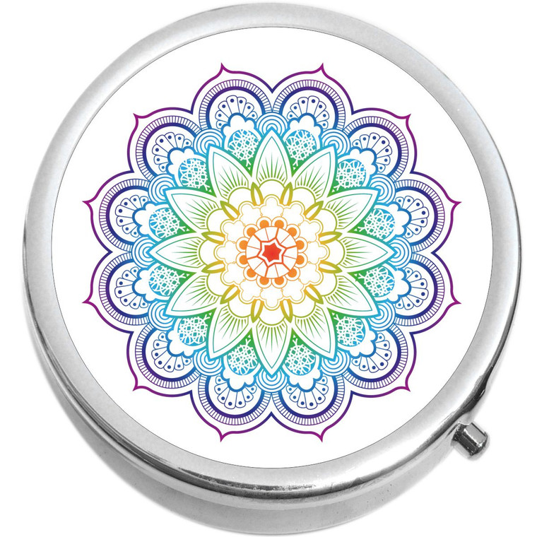 Rainbow Mandala Medical Pill Box