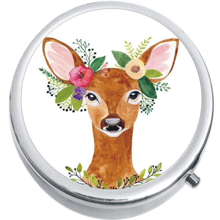 Doe Deer Flowers Medical Pill Box