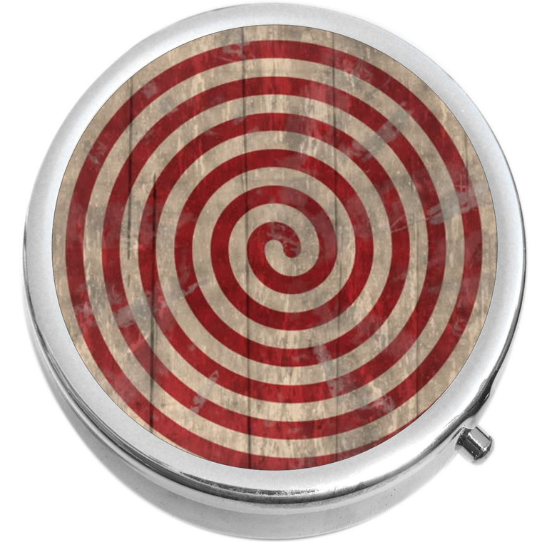 Red Swirl Pattern Medical Pill Box