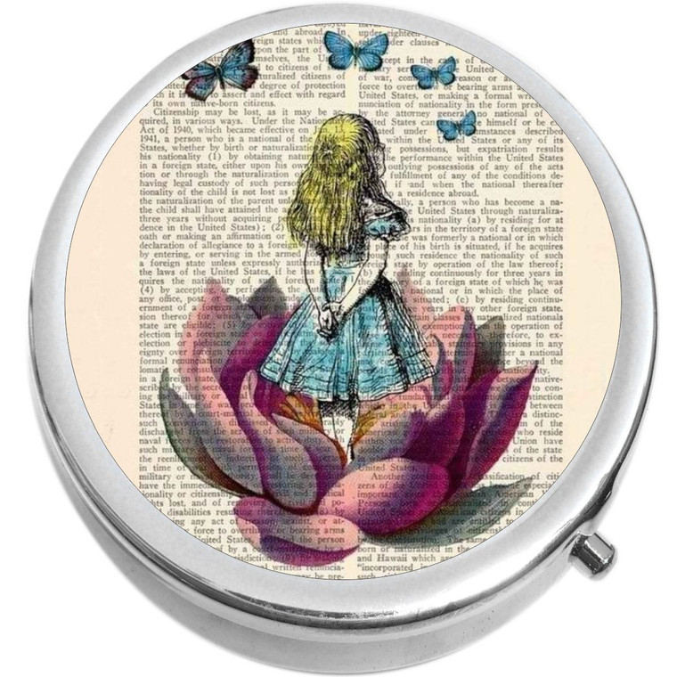 Alice in Wonderland Book Medical Pill Box