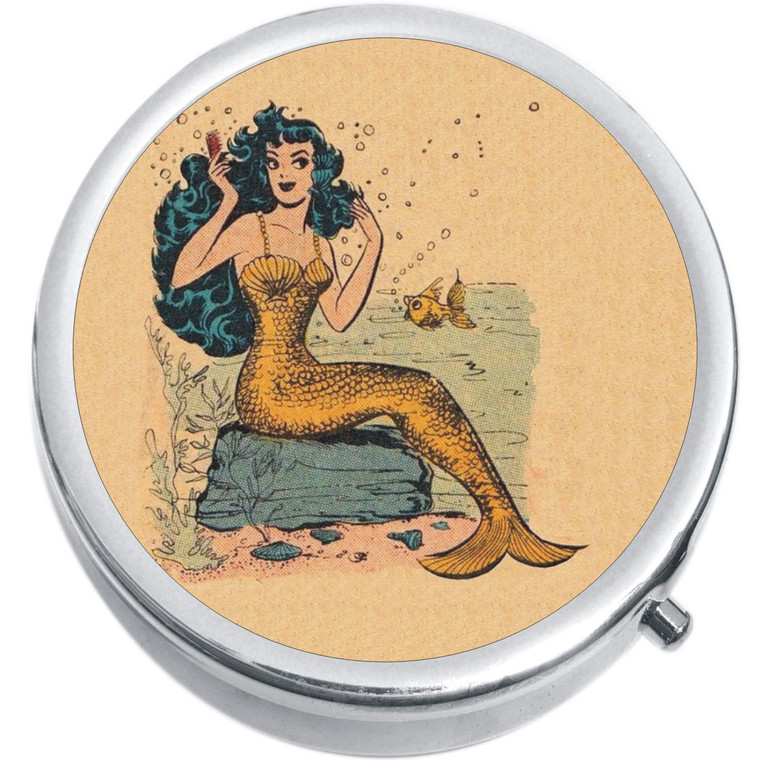 Vintage Mermaid Medical Pill Box