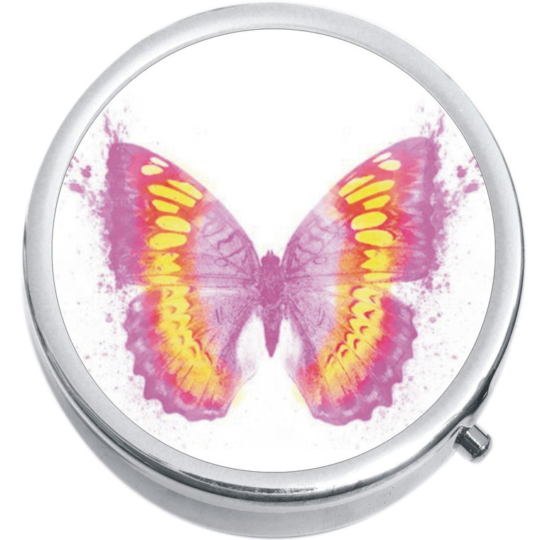 Watercolor Butterfly Medical Pill Box