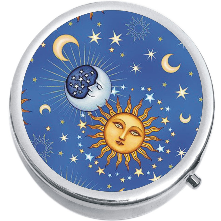 Celestial Moon and Stars Medical Pill Box