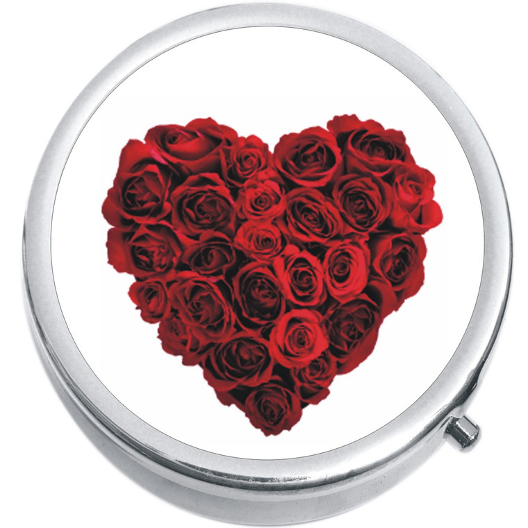 Red Rose Heart Medical Pill Box