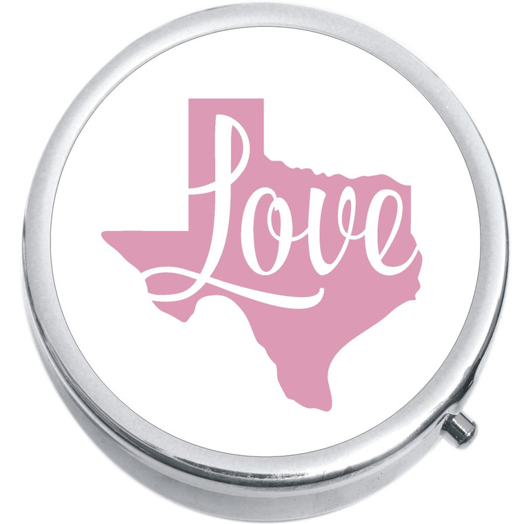 Texas Love Pink White Medical Pill Box