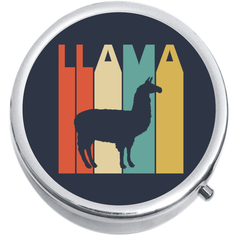 Llama Bold Navy Blue Medical Pill Box