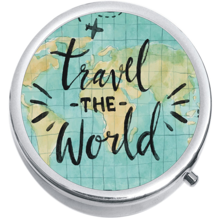 Travel The World Map Globe Medical Pill Box